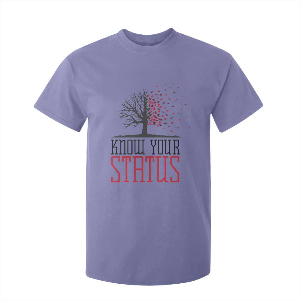 HIV Awareness Month T Shirt For Kid Know Your Status Prevention Support Gift TS12 Violet Print Your Wear