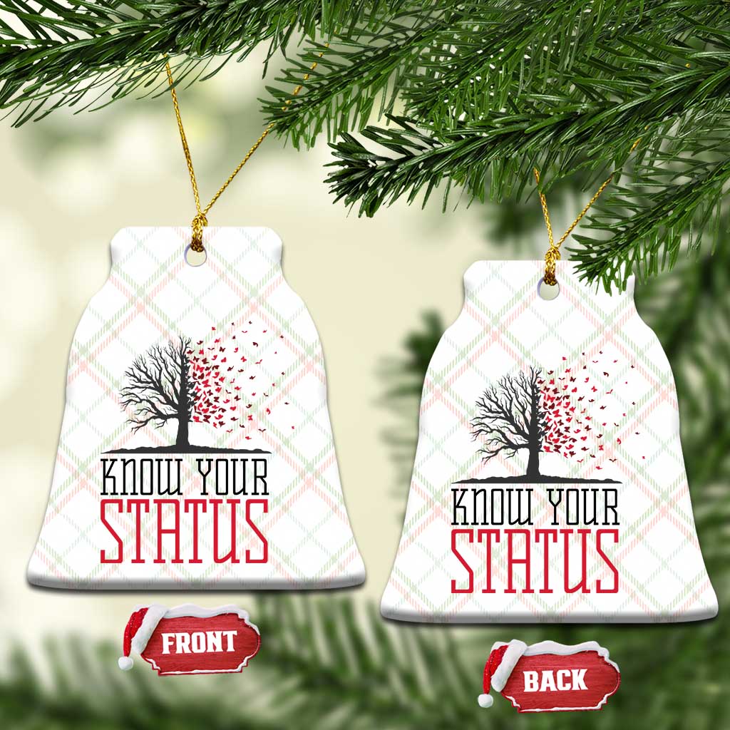 HIV Awareness Month Ceramic Ornament Know Your Status Prevention Support Gift TS12 Print Your Wear