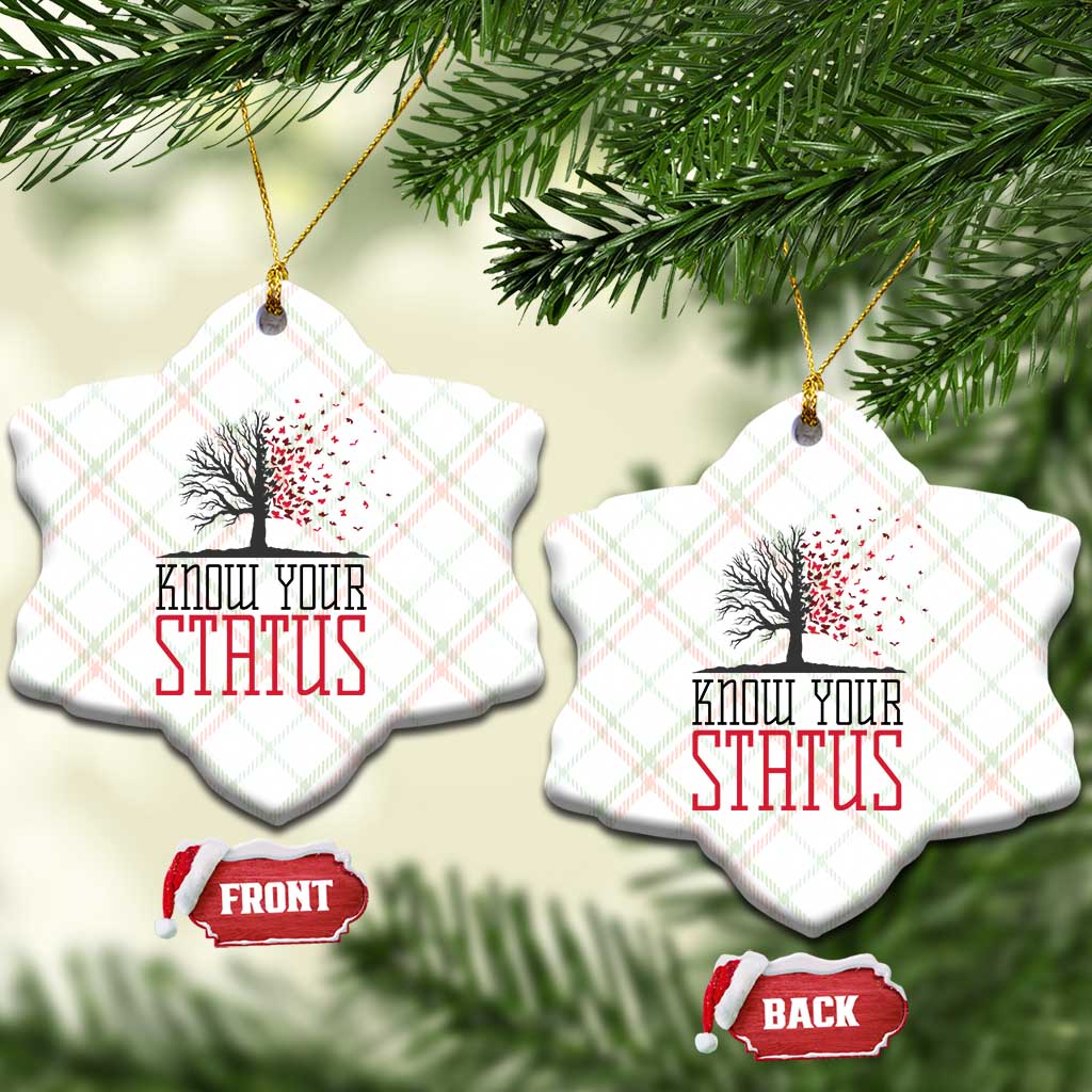 HIV Awareness Month Ceramic Ornament Know Your Status Prevention Support Gift TS12 Print Your Wear
