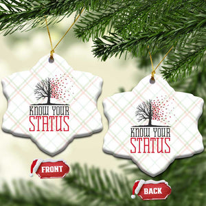 HIV Awareness Month Ceramic Ornament Know Your Status Prevention Support Gift TS12 Print Your Wear