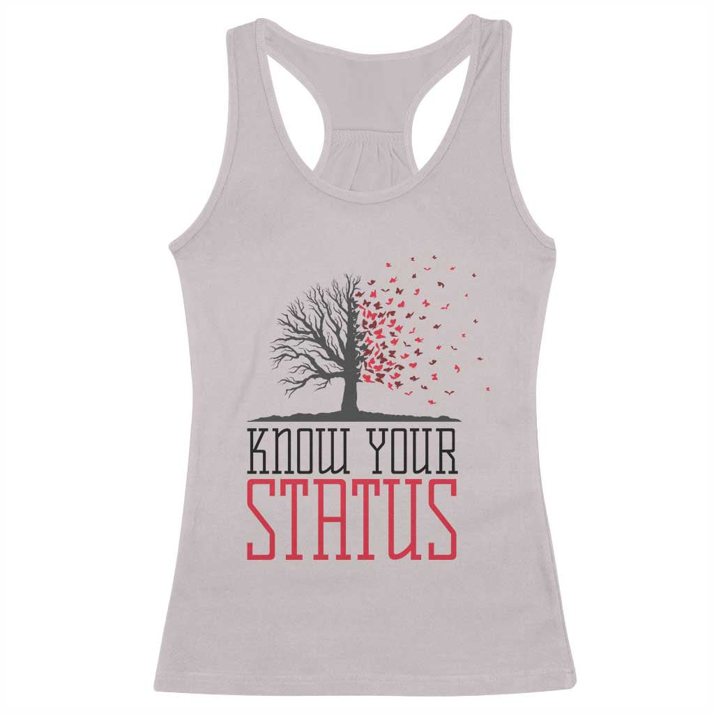 HIV Awareness Month Racerback Tank Top Know Your Status Prevention Support Gift - Print Your Wear