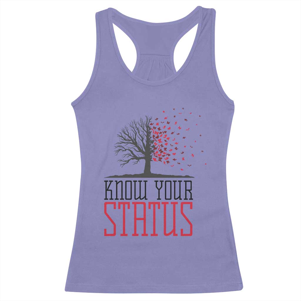 HIV Awareness Month Racerback Tank Top Know Your Status Prevention Support Gift - Print Your Wear