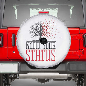 HIV Awareness Month Spare Tire Cover Know Your Status Prevention Support Gift TS12 White Print Your Wear