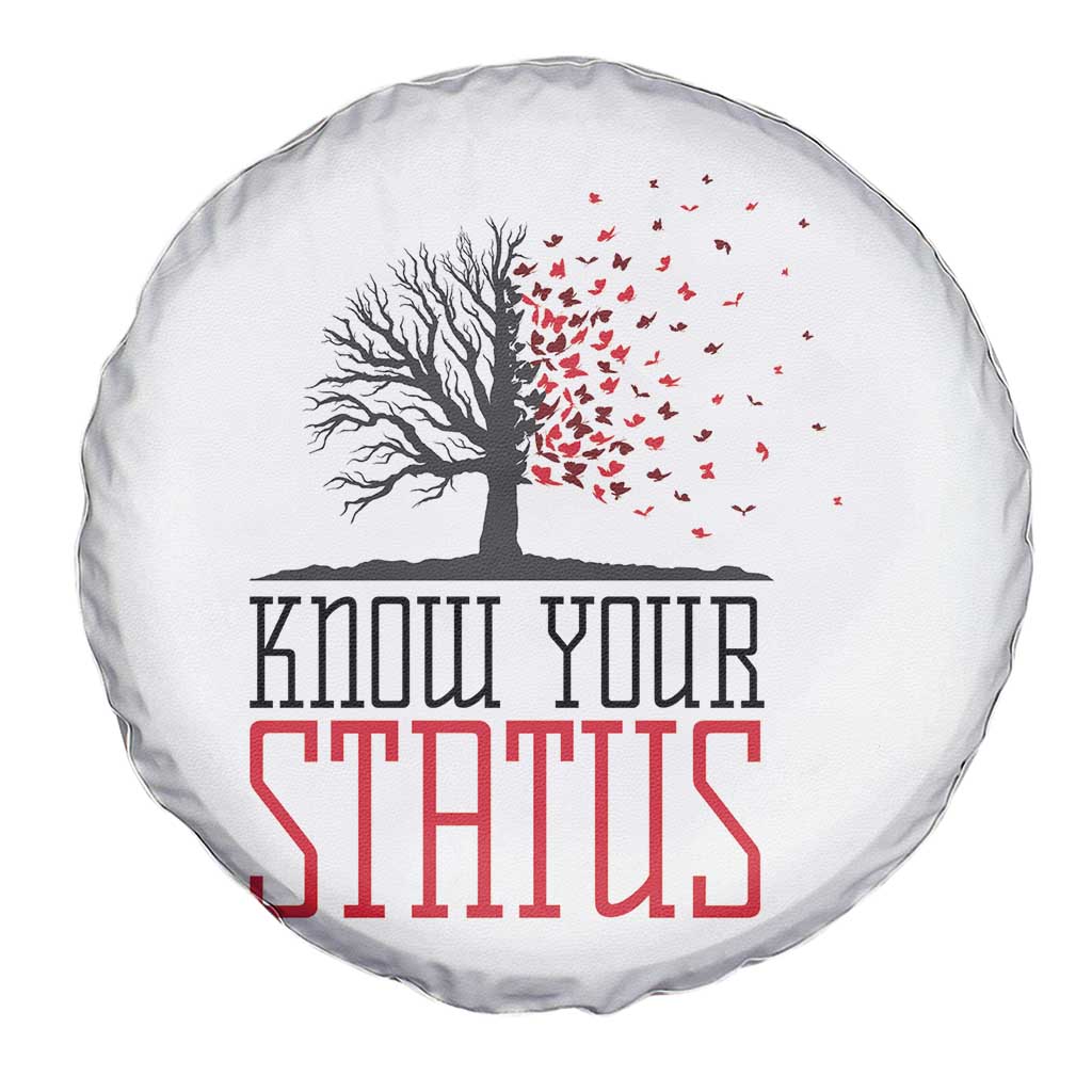 HIV Awareness Month Spare Tire Cover Know Your Status Prevention Support Gift TS12 Print Your Wear
