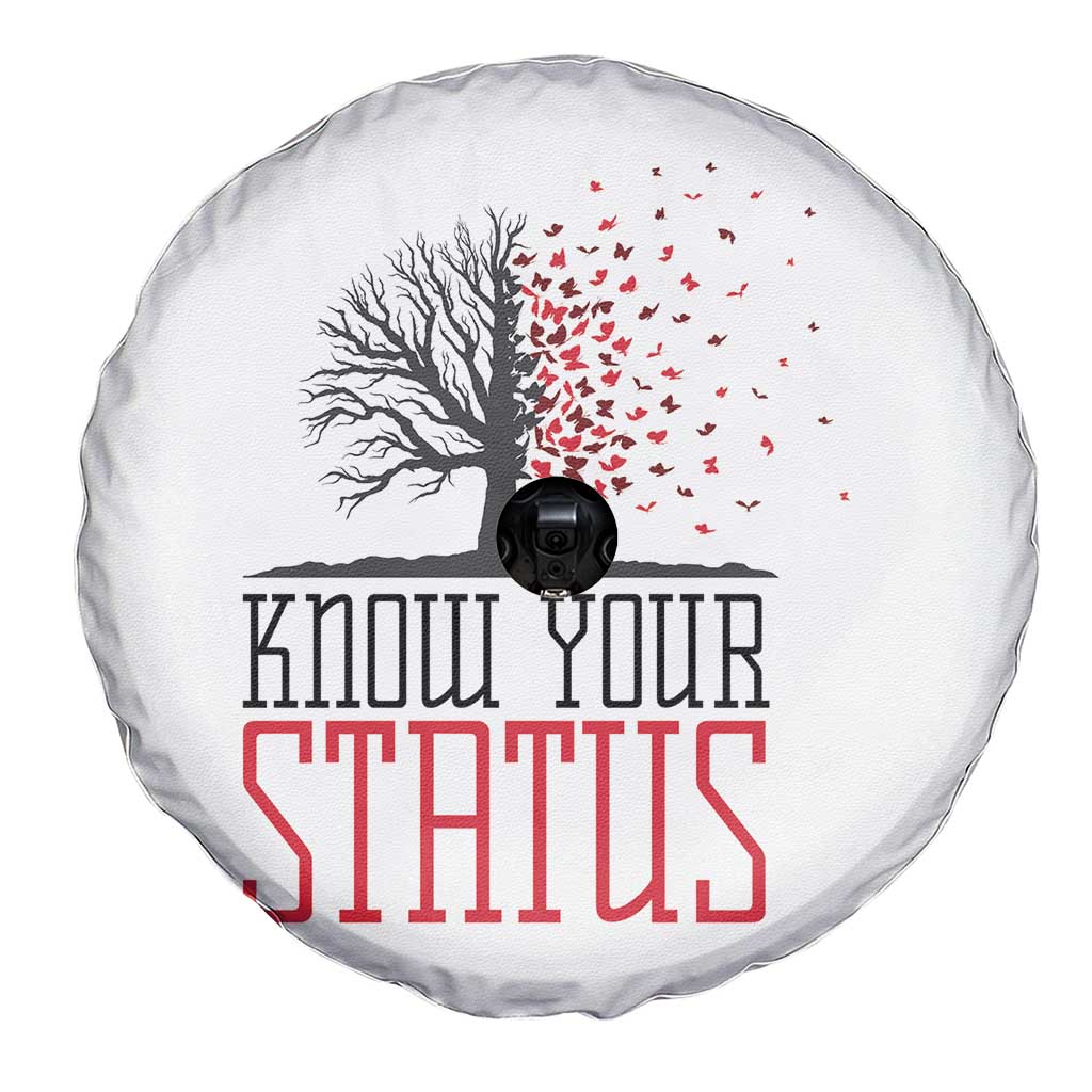 HIV Awareness Month Spare Tire Cover Know Your Status Prevention Support Gift TS12 Print Your Wear