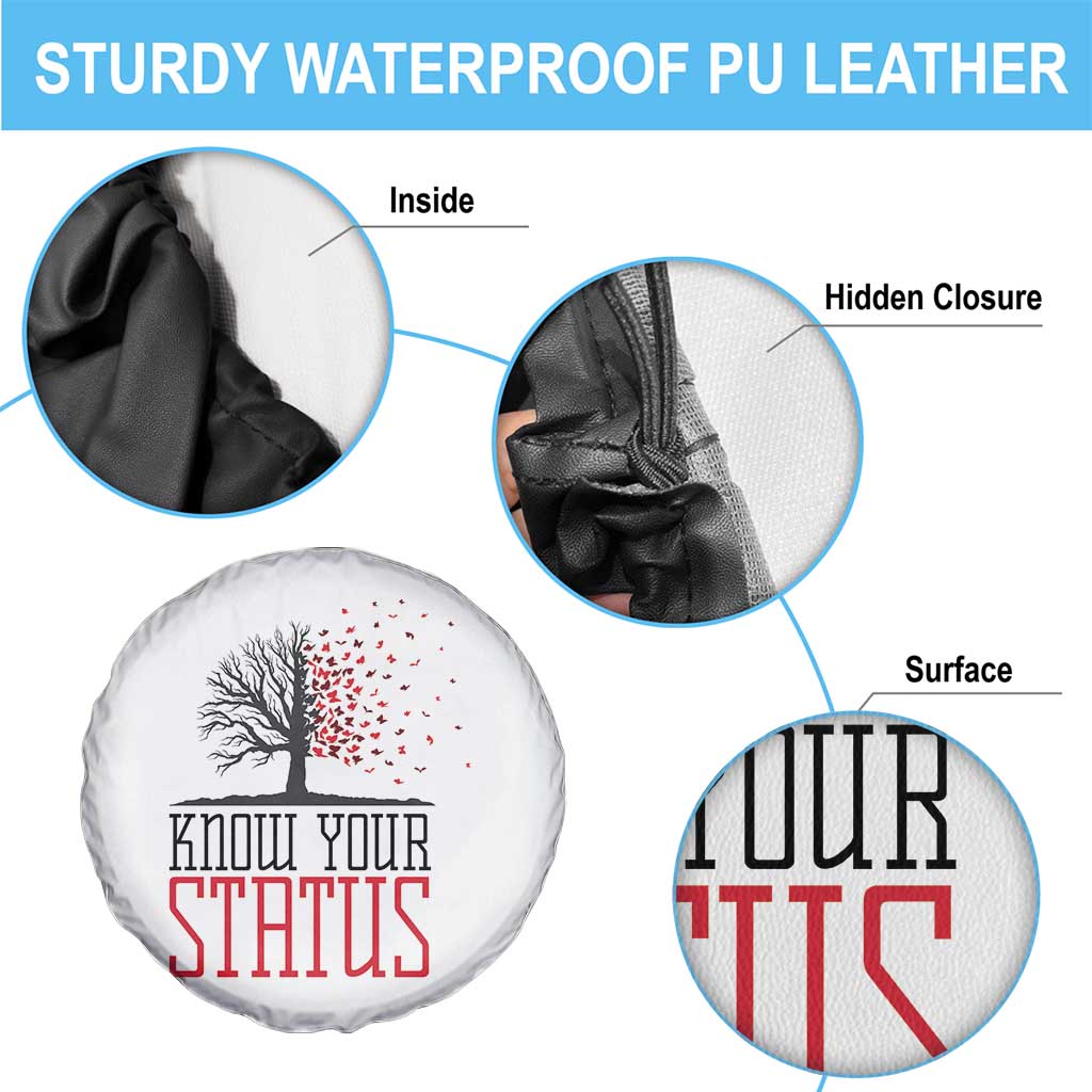 HIV Awareness Month Spare Tire Cover Know Your Status Prevention Support Gift TS12 Print Your Wear
