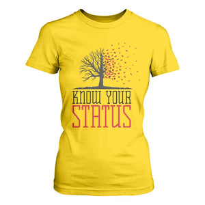 HIV Awareness Month T Shirt For Women Know Your Status Prevention Support Gift TS12 Daisy Print Your Wear