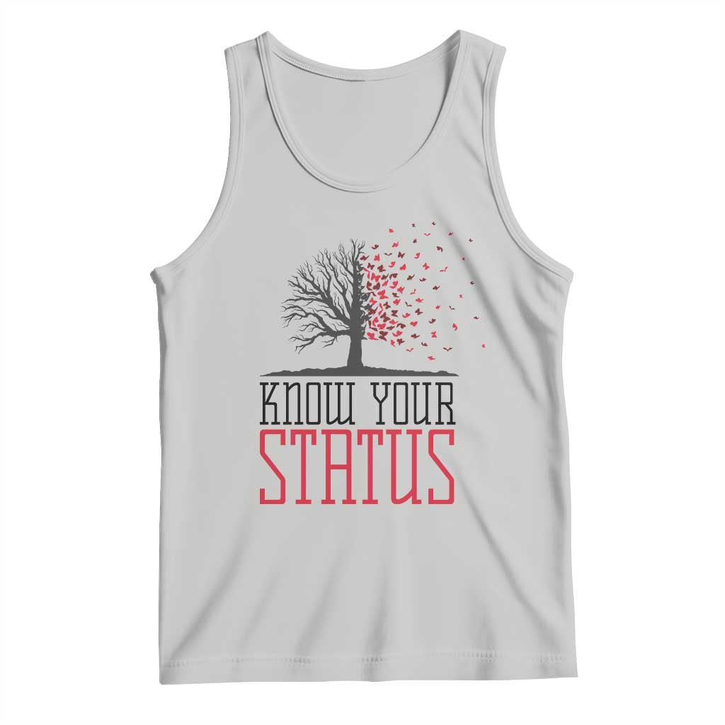 HIV Awareness Month Tank Top Know Your Status Prevention Support Gift TS12 Ash Print Your Wear