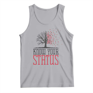 HIV Awareness Month Tank Top Know Your Status Prevention Support Gift TS12 Athletic Heather Print Your Wear