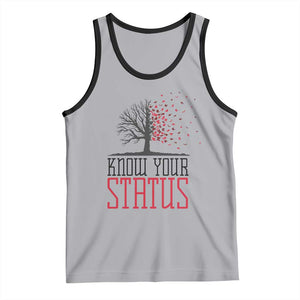 HIV Awareness Month Tank Top Know Your Status Prevention Support Gift TS12 Athletic Heather Black Print Your Wear