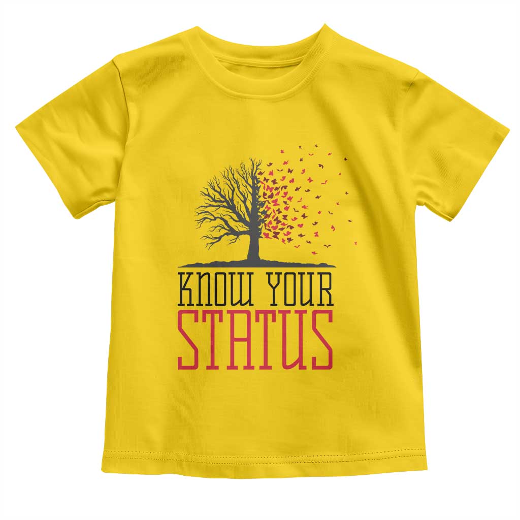 HIV Awareness Month Toddler T Shirt Know Your Status Prevention Support Gift TS12 Daisy Print Your Wear