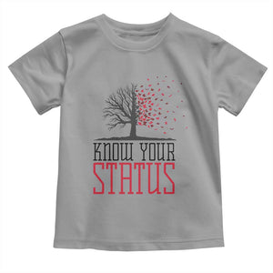 HIV Awareness Month Toddler T Shirt Know Your Status Prevention Support Gift TS12 Sport Gray Print Your Wear