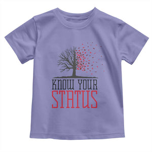 HIV Awareness Month Toddler T Shirt Know Your Status Prevention Support Gift TS12 Violet Print Your Wear