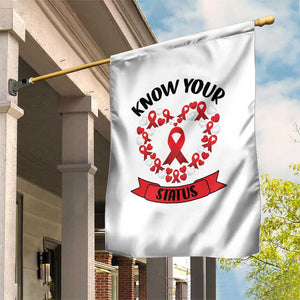 Know Your Status Red Ribbon HIV AIDS Awareness Support Month Gift Garden Flag TS12 Print Your Wear