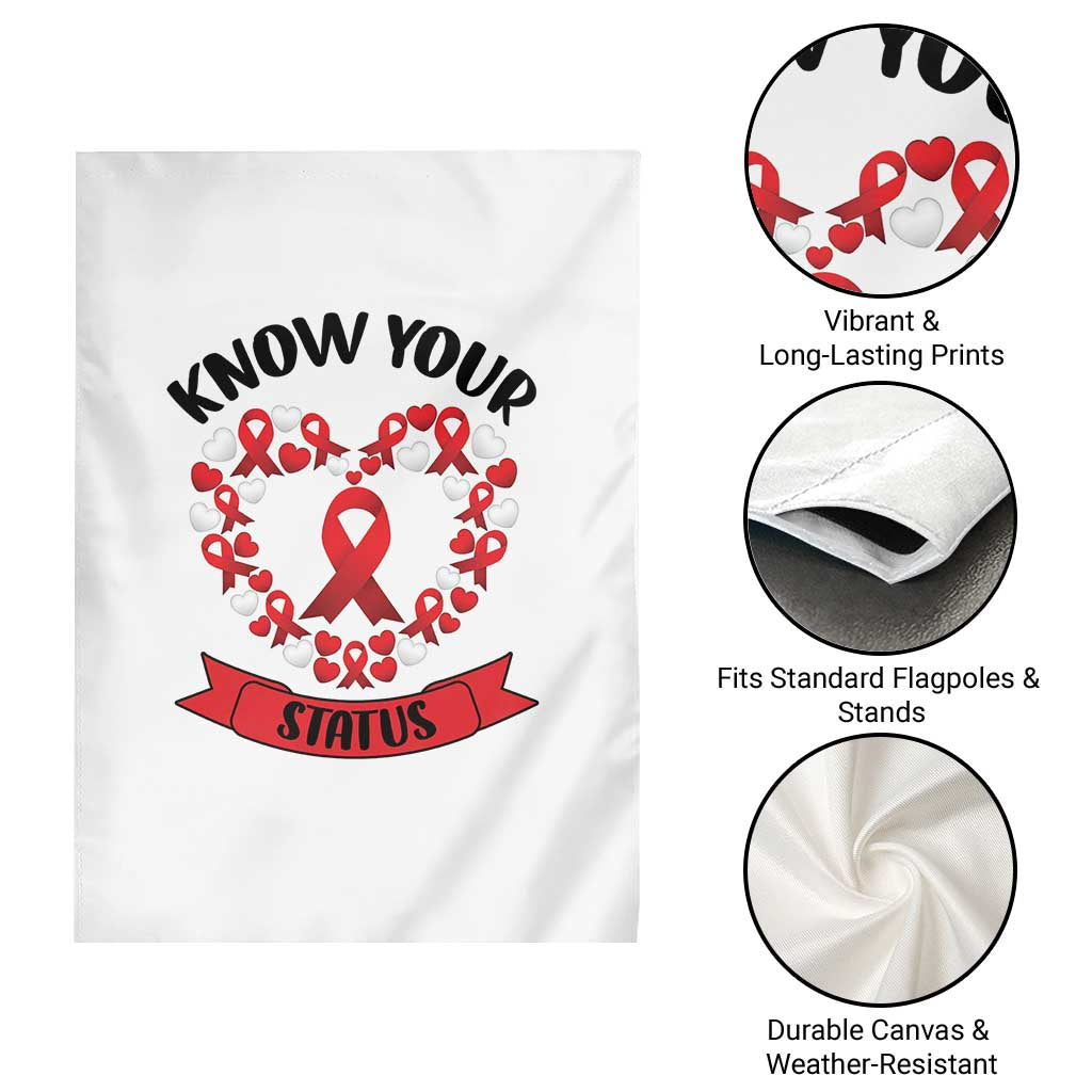 Know Your Status Red Ribbon HIV AIDS Awareness Support Month Gift Garden Flag TS12 Print Your Wear