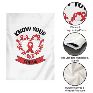 Know Your Status Red Ribbon HIV AIDS Awareness Support Month Gift Garden Flag TS12 Print Your Wear