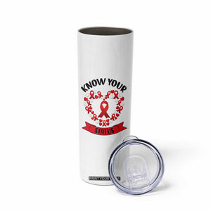 Know Your Status Red Ribbon HIV AIDS Awareness Support Month Gift Skinny Tumbler TS12 Print Your Wear