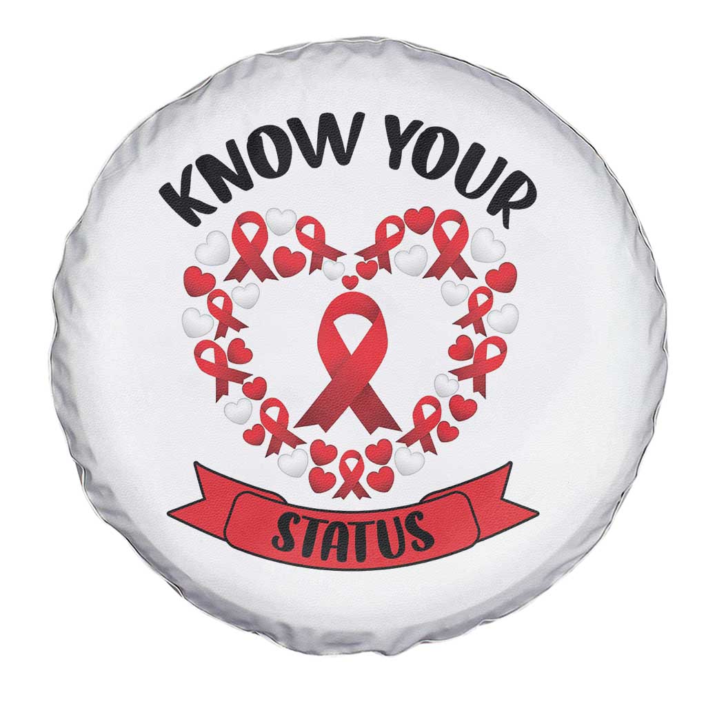 Know Your Status Red Ribbon HIV AIDS Awareness Support Month Gift Spare Tire Cover TS12 Print Your Wear