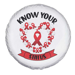 Know Your Status Red Ribbon HIV AIDS Awareness Support Month Gift Spare Tire Cover TS12 Print Your Wear