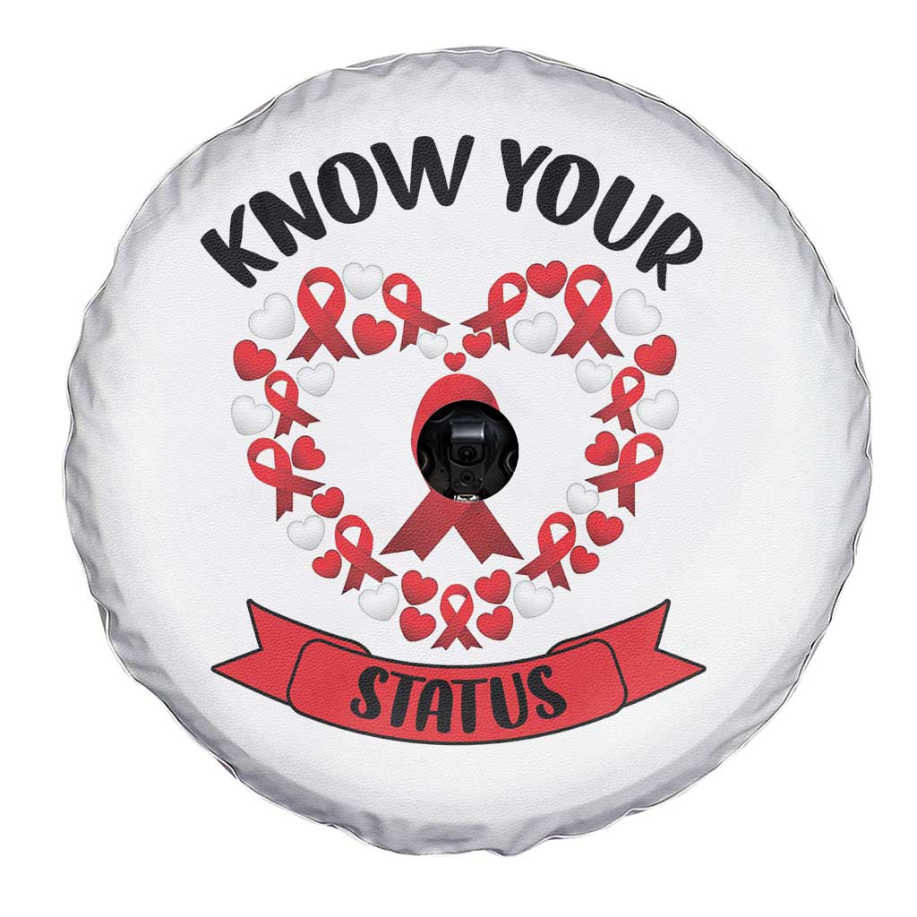 Know Your Status Red Ribbon HIV AIDS Awareness Support Month Gift Spare Tire Cover TS12 Print Your Wear