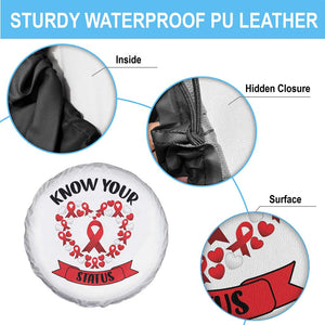Know Your Status Red Ribbon HIV AIDS Awareness Support Month Gift Spare Tire Cover TS12 Print Your Wear
