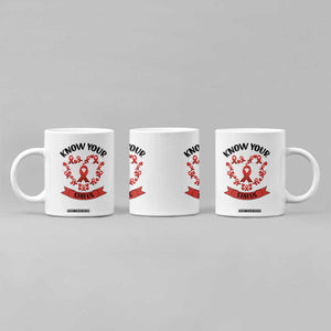 Know Your Status Red Ribbon HIV AIDS Awareness Support Month Gift Coffee Mug TS12 Print Your Wear