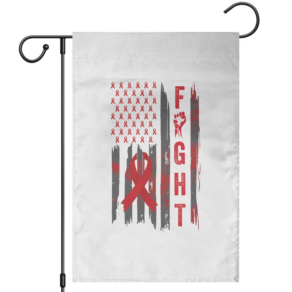 Fight For A Cure HIV AIDS Awareness Garden Flag Patriotic Red Ribbon Gift TS12 White Print Your Wear