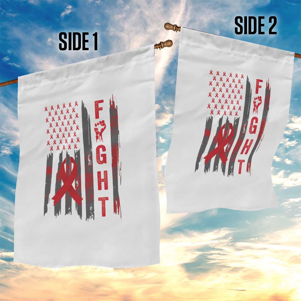 Fight For A Cure HIV AIDS Awareness Garden Flag Patriotic Red Ribbon Gift TS12 Print Your Wear