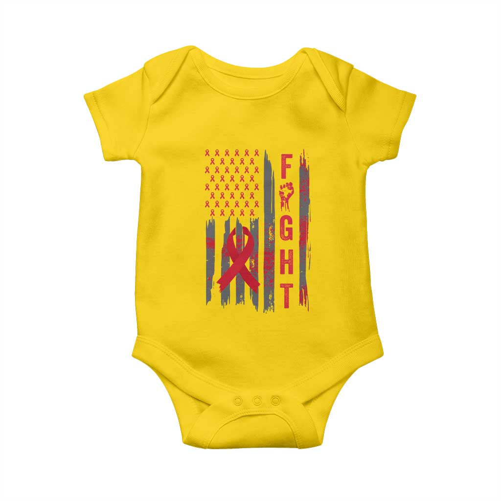 Fight For A Cure HIV AIDS Awareness Baby Onesie Patriotic Red Ribbon Gift TS12 Daisy Print Your Wear