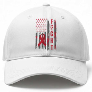 Fight For A Cure HIV AIDS Awareness Baseball Cap Patriotic Red Ribbon Gift TS12 Print Your Wear