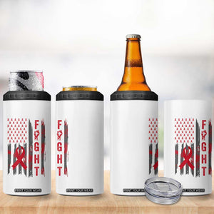 Fight For A Cure HIV AIDS Awareness 4 in 1 Can Cooler Tumbler Patriotic Red Ribbon Gift TS12 Print Your Wear