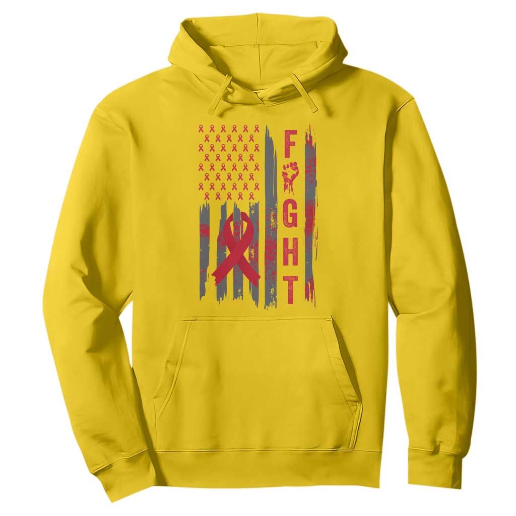 Fight For A Cure HIV AIDS Awareness Hoodie Patriotic Red Ribbon Gift TS12 Daisy Print Your Wear