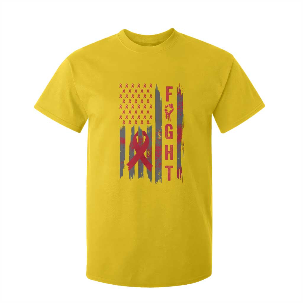 Fight For A Cure HIV AIDS Awareness T Shirt For Kid Patriotic Red Ribbon Gift TS12 Daisy Print Your Wear