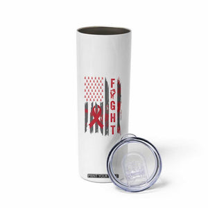 Fight For A Cure HIV AIDS Awareness Skinny Tumbler Patriotic Red Ribbon Gift TS12 Print Your Wear