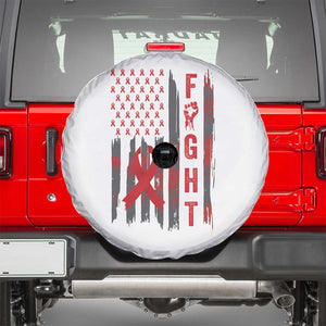 Fight For A Cure HIV AIDS Awareness Spare Tire Cover Patriotic Red Ribbon Gift TS12 White Print Your Wear