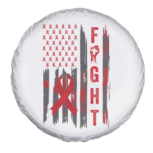 Fight For A Cure HIV AIDS Awareness Spare Tire Cover Patriotic Red Ribbon Gift TS12 Print Your Wear