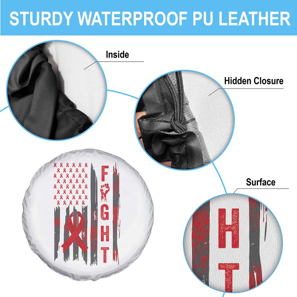 Fight For A Cure HIV AIDS Awareness Spare Tire Cover Patriotic Red Ribbon Gift TS12 Print Your Wear