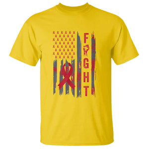Fight For A Cure HIV AIDS Awareness T Shirt Patriotic Red Ribbon Gift TS12 Daisy Print Your Wear