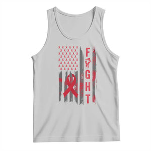 Fight For A Cure HIV AIDS Awareness Tank Top Patriotic Red Ribbon Gift TS12 Ash Print Your Wear