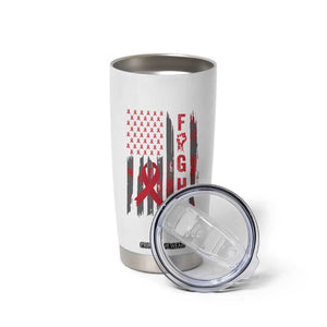 Fight For A Cure HIV AIDS Awareness Tumbler Cup Patriotic Red Ribbon Gift TS12 Print Your Wear