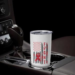 Fight For A Cure HIV AIDS Awareness Tumbler Cup Patriotic Red Ribbon Gift TS12 Print Your Wear