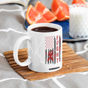 Fight For A Cure HIV AIDS Awareness Coffee Mug Patriotic Red Ribbon Gift TS12 Print Your Wear