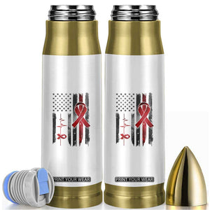 World AIDS Day Bullet Tumbler American Flag Red Ribbon Gift TS12 White Print Your Wear