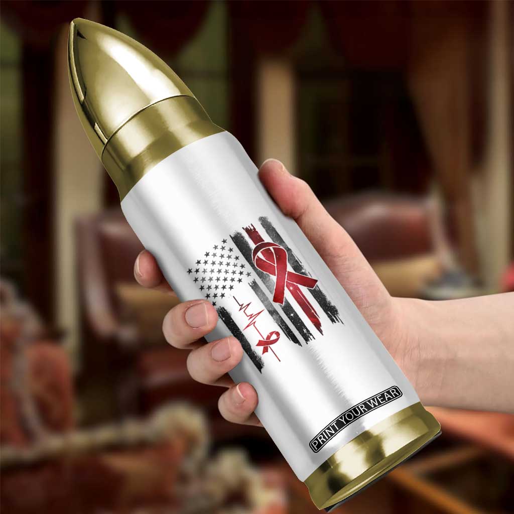 World AIDS Day Bullet Tumbler American Flag Red Ribbon Gift TS12 Print Your Wear
