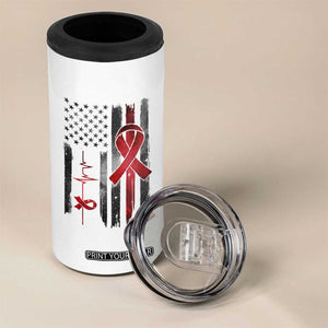 World AIDS Day 4 in 1 Can Cooler Tumbler American Flag Red Ribbon Gift TS12 Print Your Wear