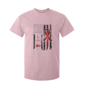 World AIDS Day T Shirt For Kid American Flag Red Ribbon Gift TS12 Light Pink Print Your Wear