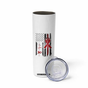 World AIDS Day Skinny Tumbler American Flag Red Ribbon Gift TS12 Print Your Wear