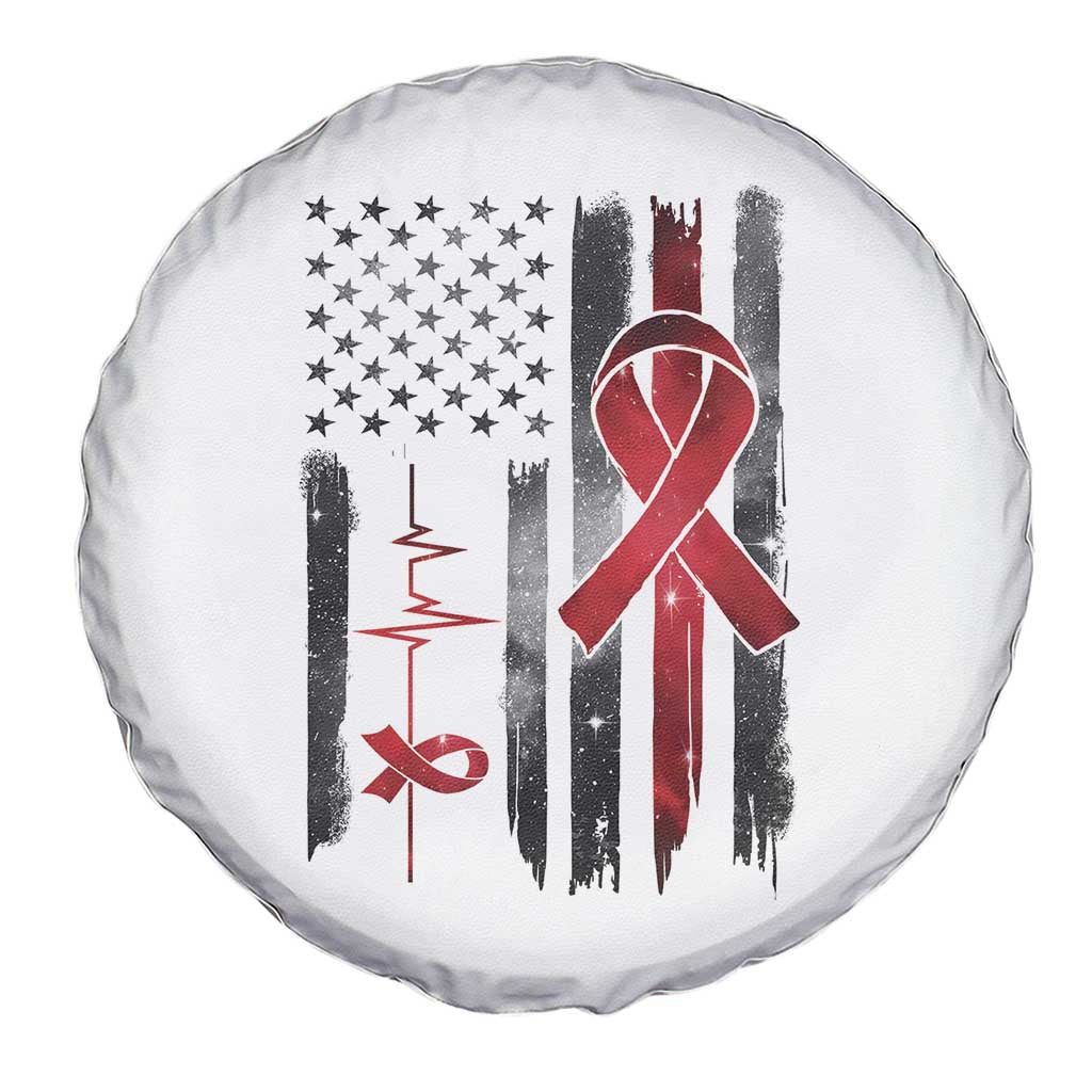 World AIDS Day Spare Tire Cover American Flag Red Ribbon Gift TS12 Print Your Wear