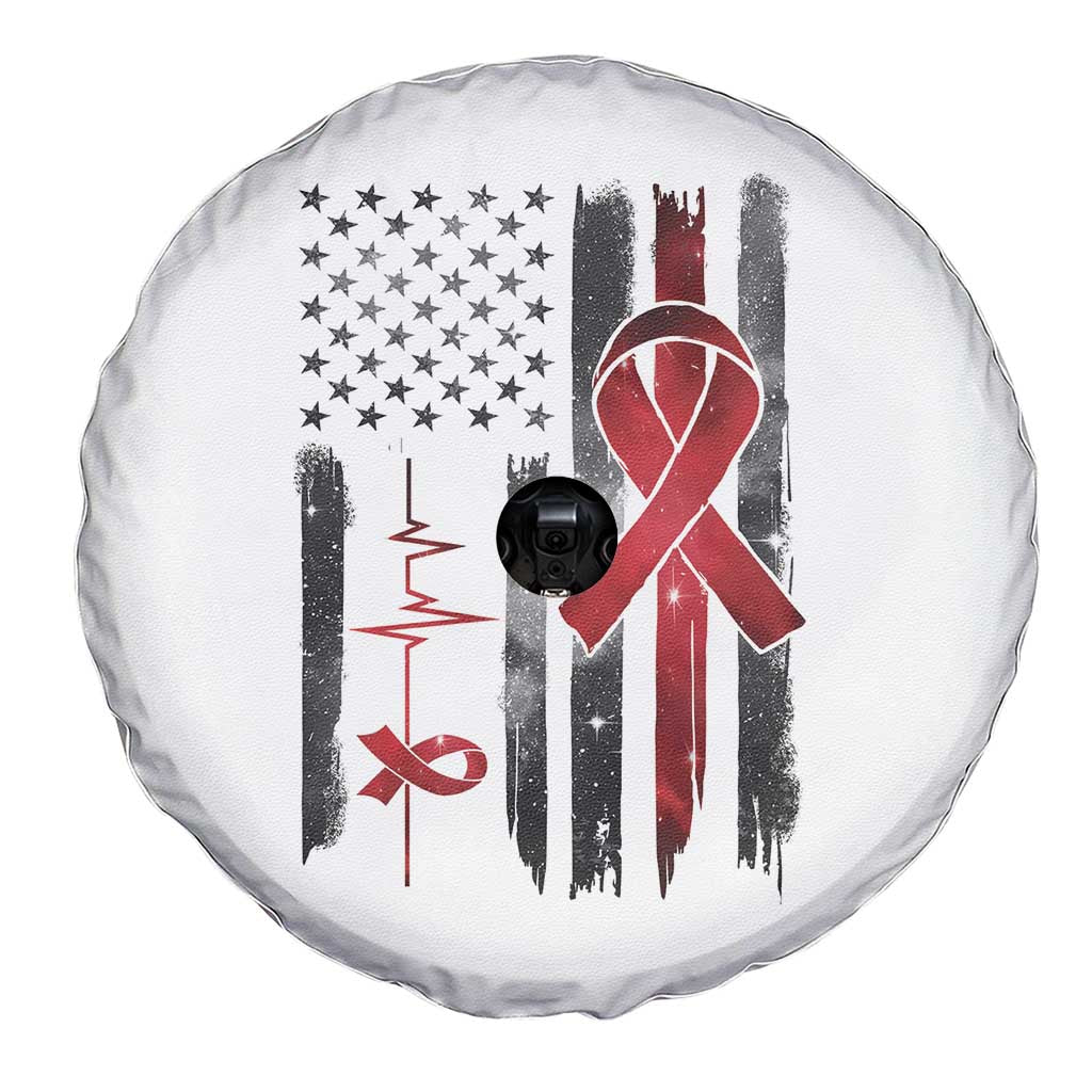 World AIDS Day Spare Tire Cover American Flag Red Ribbon Gift TS12 Print Your Wear