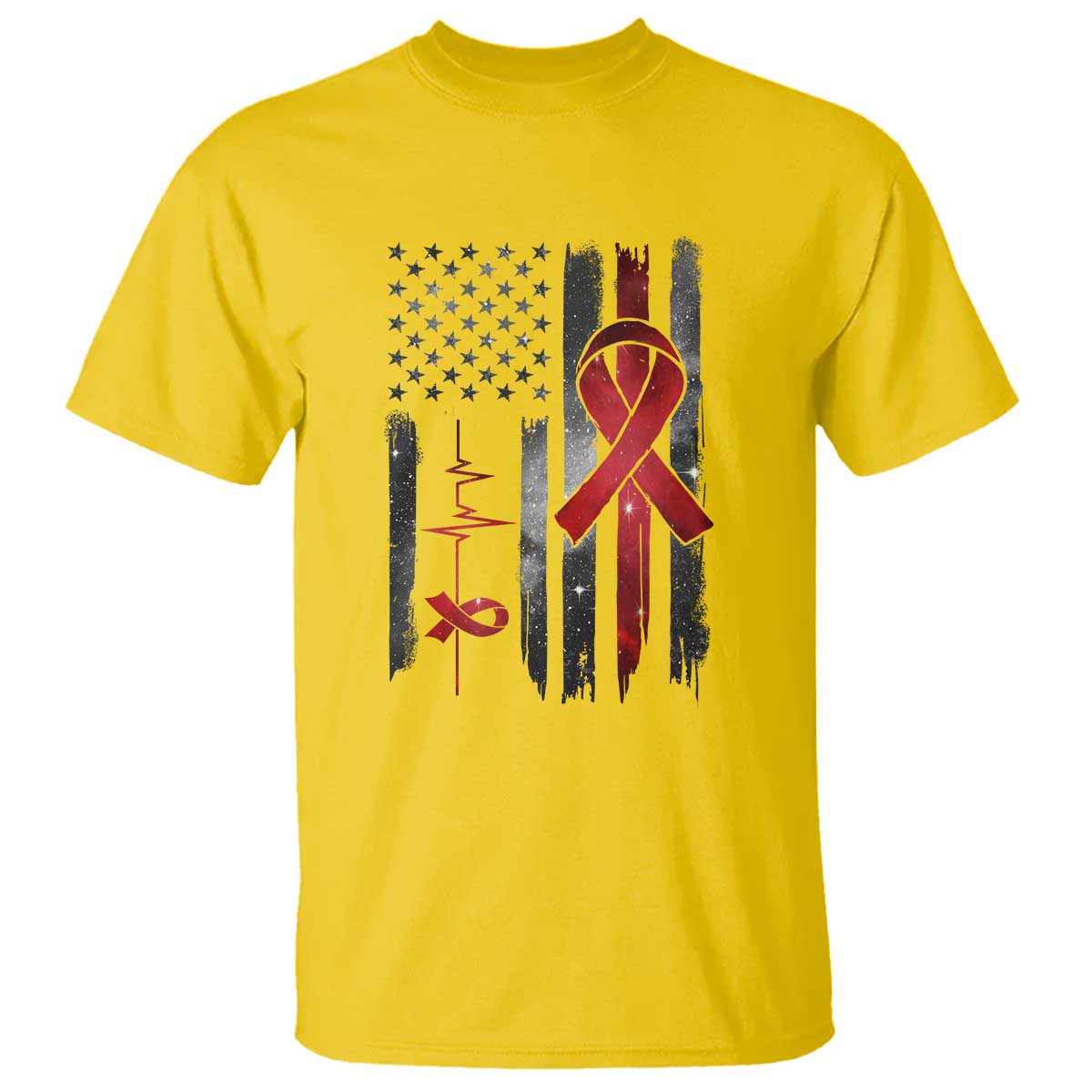 World AIDS Day T Shirt American Flag Red Ribbon Gift TS12 Daisy Print Your Wear